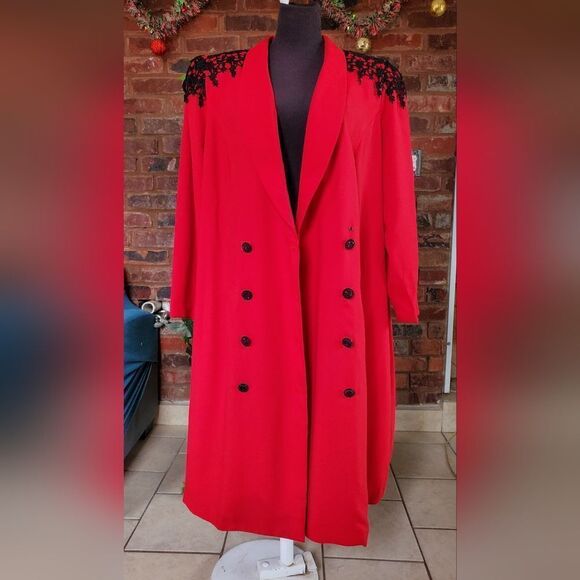 Vintage 80s double-breasted coat - Picture 10 of 12
